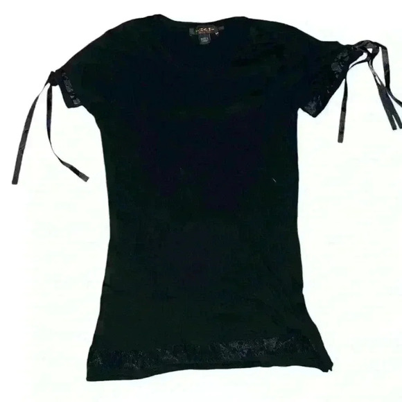 Diesel Black Gold Tops Xs Short Sleeves Crew Neck Minimalist Biker Monochrome - Picture 1 of 8